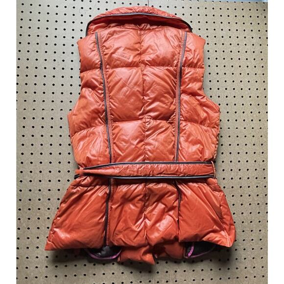 Escada Vest Womens Size Large/40 Orange Sport Goose Down Hooded Puffer EUC - Picture 4 of 10